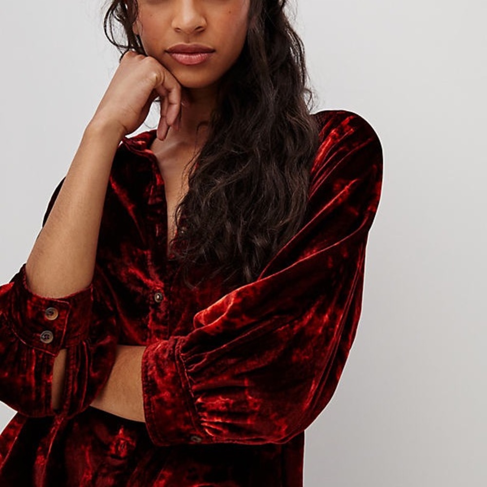 Pilcro orsay velvet button down